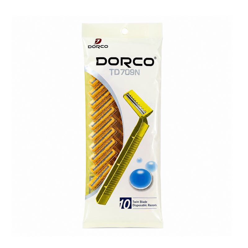 rastrillo dorco amarillo 10 pzs.