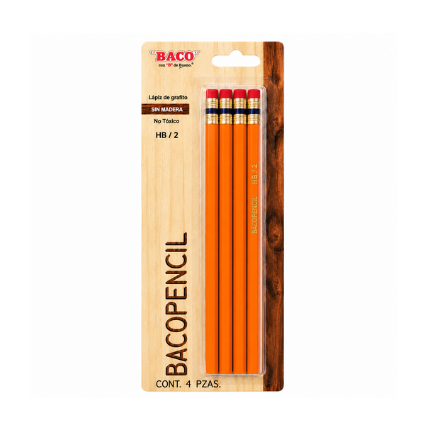 Lápiz HB/2 BACO PENCIL 4 piezas