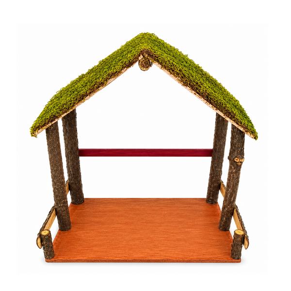 Casita Grande con Musgo Nacimiento Navideño