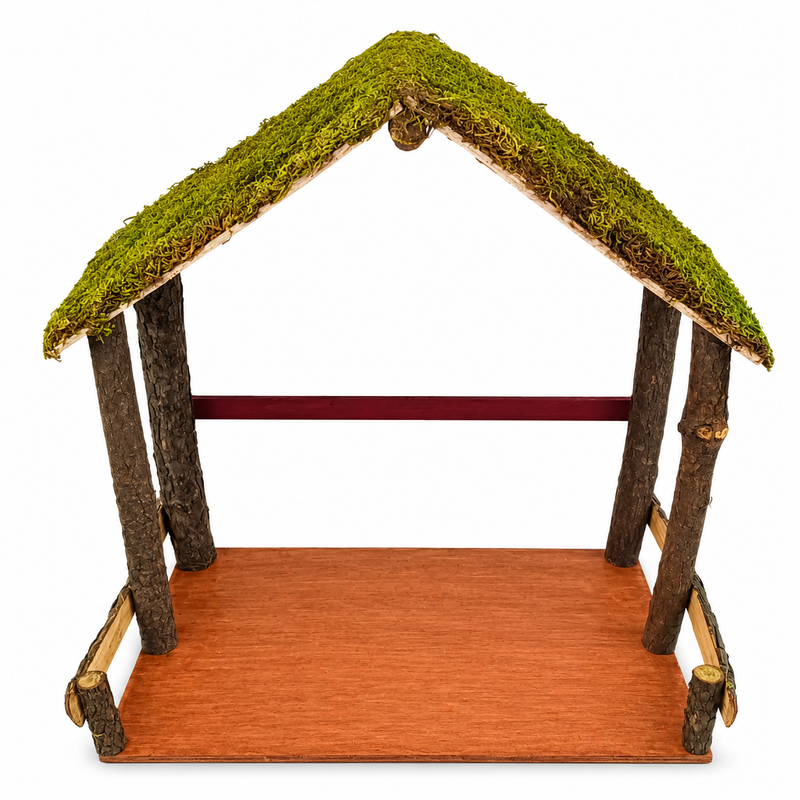 Casita Grande con Musgo Nacimiento Navideño