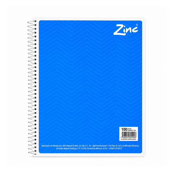 Libreta Profesional 100 Rayas Hojas Zinc-012842