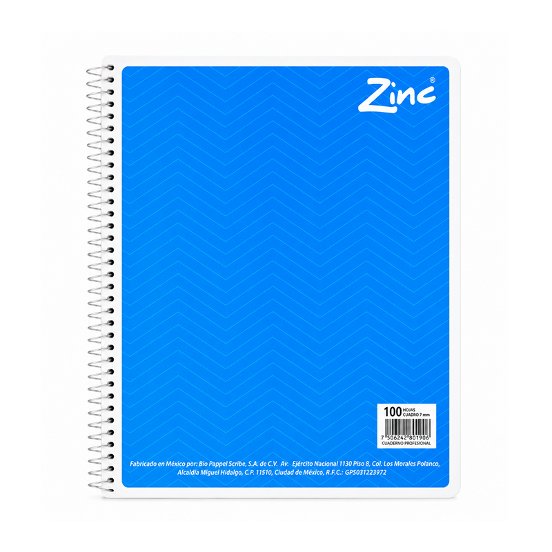 Libreta Profesional 100 Rayas Hojas Zinc-012842