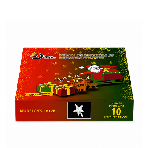 Punta de estrella 10 luces led de colores