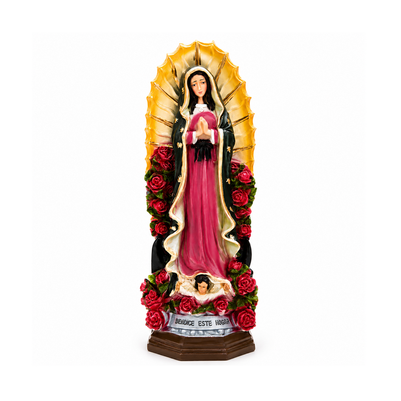 Virgen de Guadalupe con Rosas 75 cm