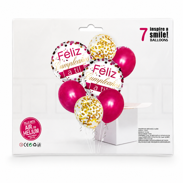 Set de Globos para Helio Feliz Cumpleaños