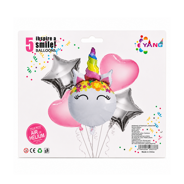 Set Globos Unicornio 5Pz-Hw548