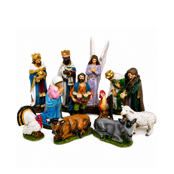 Nacimiento De Resina De Color De 40Cm Con 13 Pz