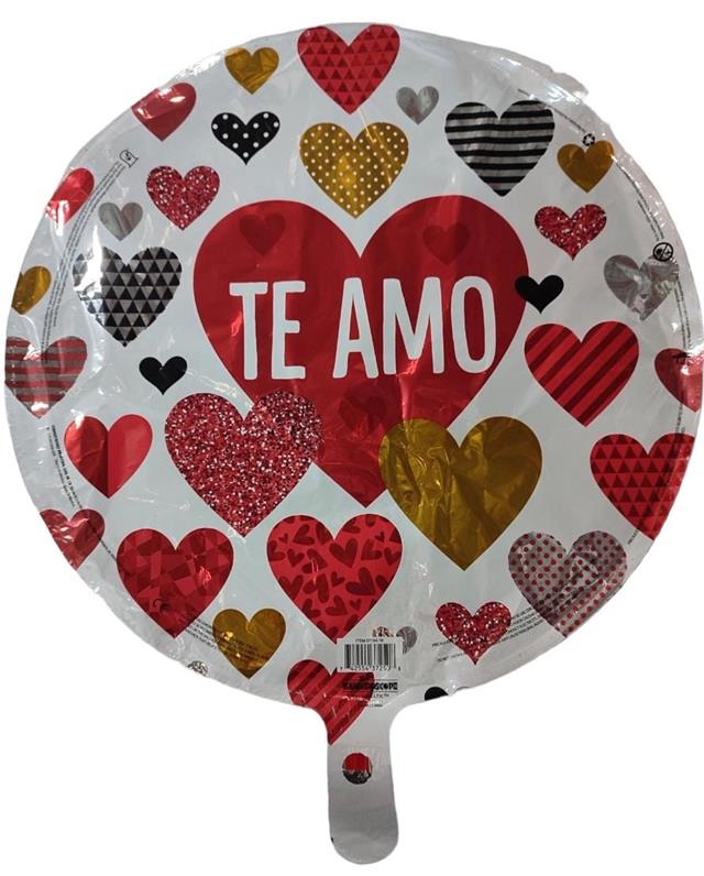Globo 18H Te Amo Corazones Textura