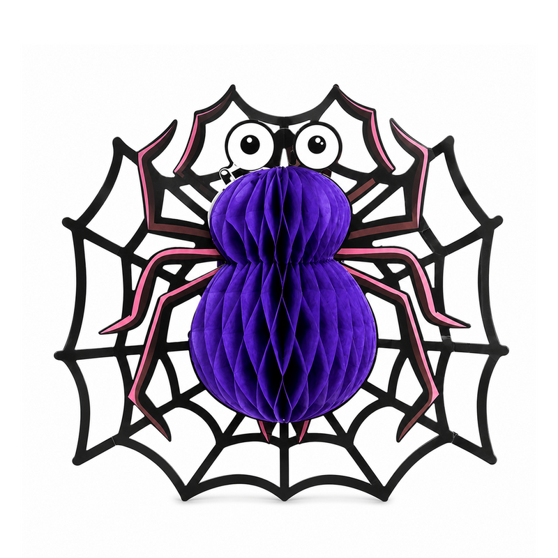 Decoracion Papel Telaraña Y Araña 20Cm-Hon2312