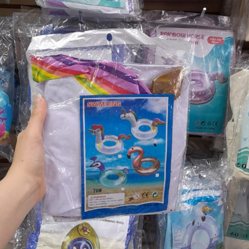 INFLABLE UNICORNIO TRANSPARENTE 68CM-TY357338