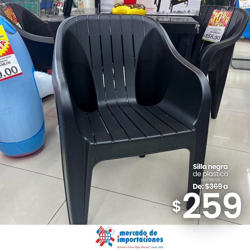 SILLA DE PLASTICO NEGRA PM