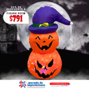 FIGURA INFLABLE CALABAZA DOBLE CON BRILLOS 90CM-24M0721