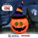FIGURA INFLABLE CALABAZA CON GORRO 90CM-24M0723