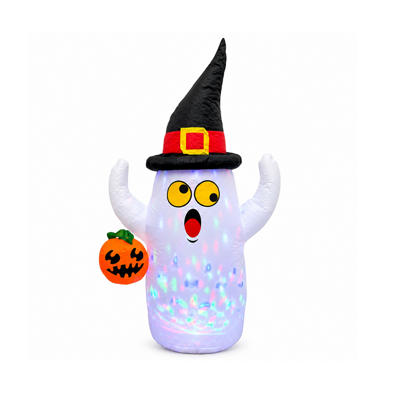 Figura Inflable Fantasma Con Calabaza Y Brillos 1.2M-24M0724