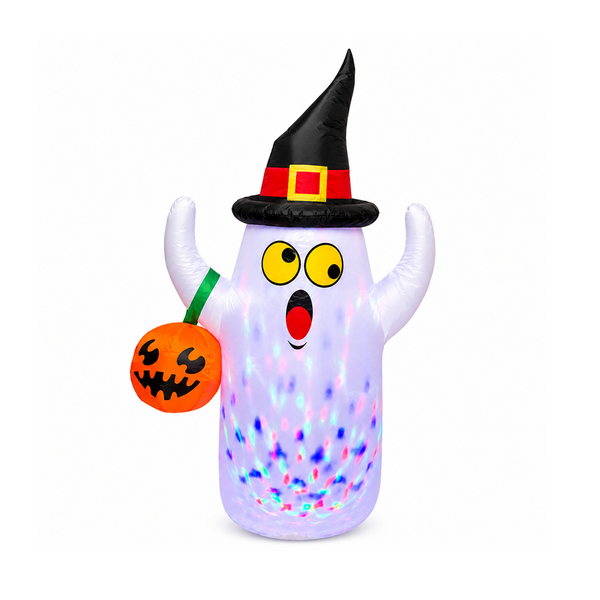 Figura Inflable Fantasma Con Calabaza Y Brillos 1.8M-24M0725