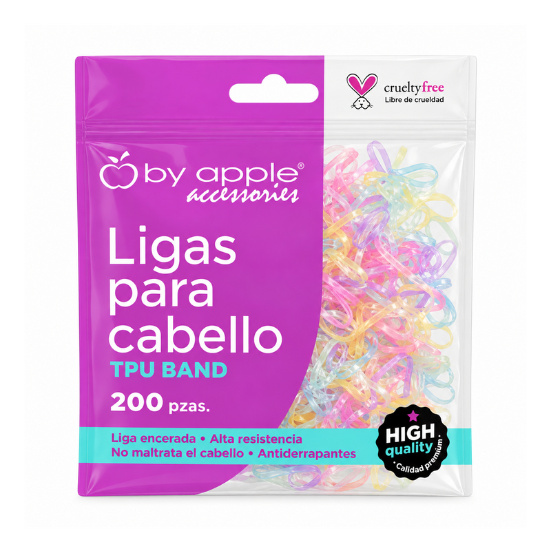Bolsa De 200 Ligas Latex By Apple Negra-#65527