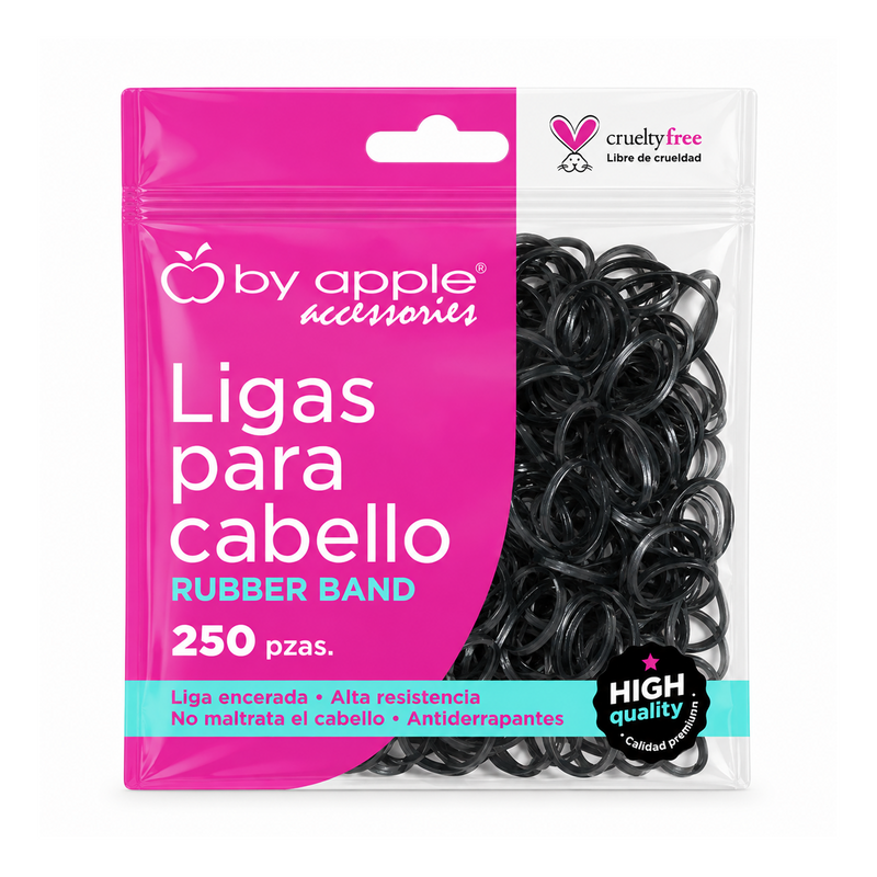 Bolsa De 250 Ligas De Hule Negra-#65533