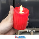 Vela Luz Led Roja Y Blanca Grande-
