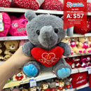PELUCHE ANIMAL CON CORAZON 20cm-QR-554
