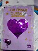 CORTINA PARA FIESTA CORAZON MORADO