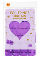 Cortina Para Fiesta Corazon Morado