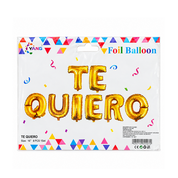Globo Te Quiero Dorado-Hw-008