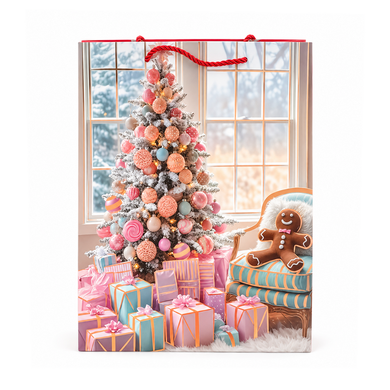 Bolsa De Regalo Navideña Grande-Dv-Bk 4395-2L