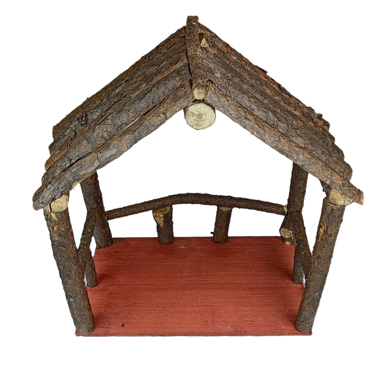 Casita Mediana Tronco Pino Nacimiento Navideño