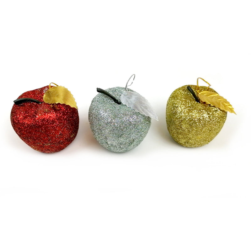 6 Esferas Navideña Forma Manzana  6 cm