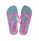 Sandalia de Playa con Estampados Turquesa y Fushia