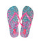 Sandalia de Playa con Estampados Turquesa y Fushia