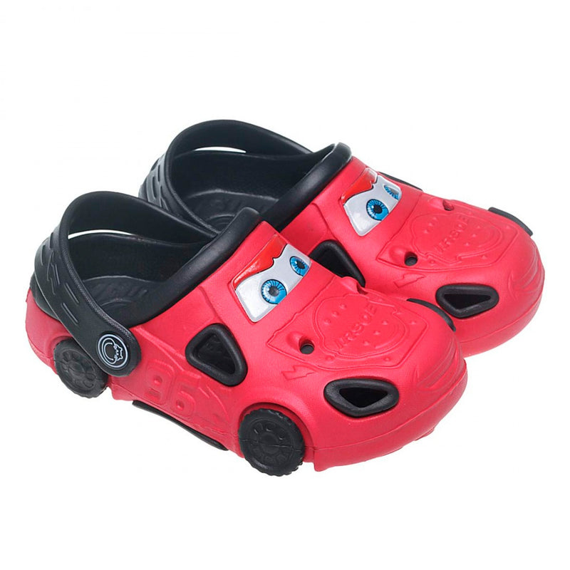 Sandalia Rojo con Negro para Niño tipo Crocs Carrito