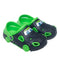 Sandalia Negro con Verde para Niño tipo Crocs Carrito
