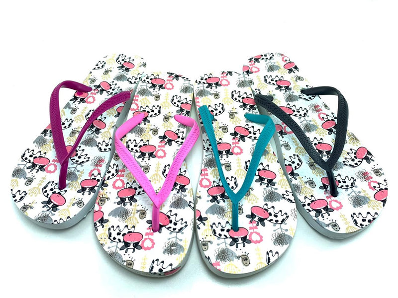 Sandalia de Playa con Estampado Vaca