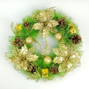 Corona Navideña de 40 cm Flores Doradas