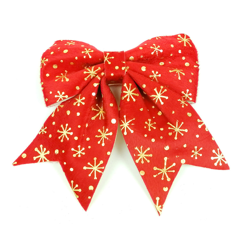 Moño Navideño Estrellas Doradas