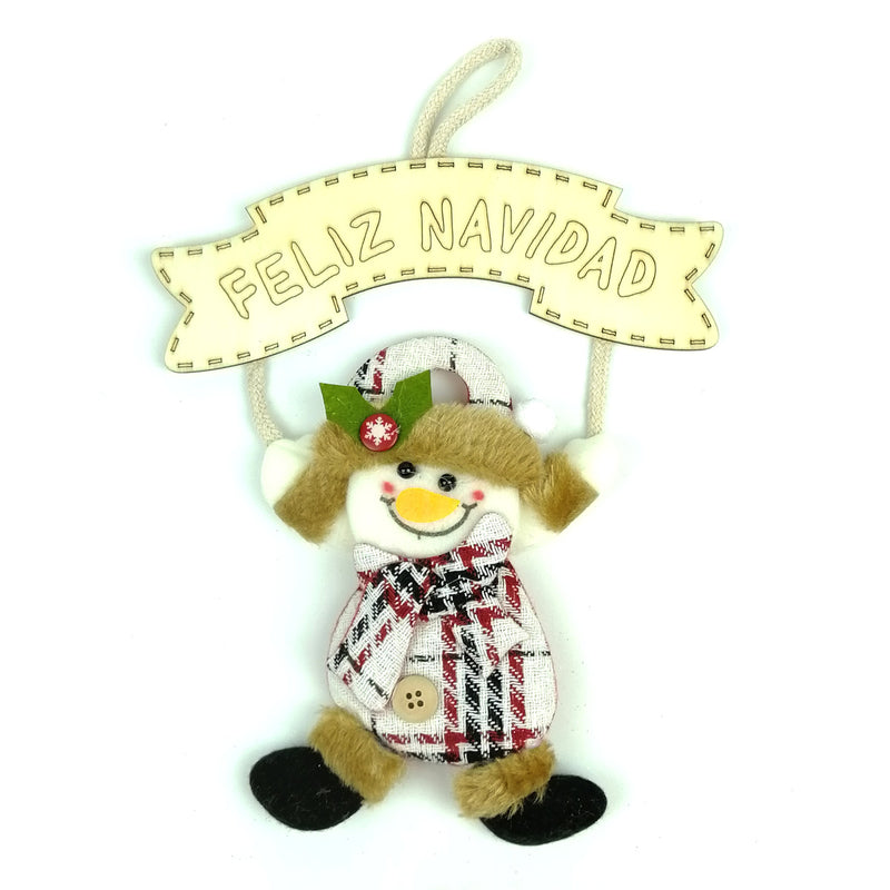 Adorno Colgante de Personaje Navideño con Letrero