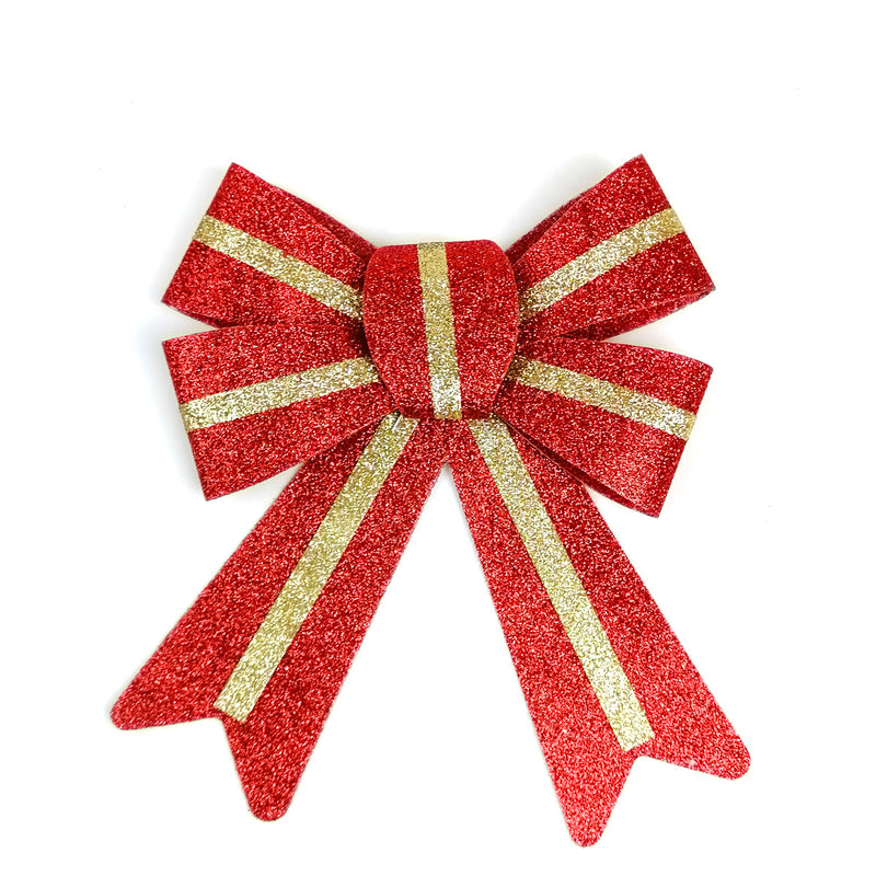 Moños Navideño Rojo con Dorado
