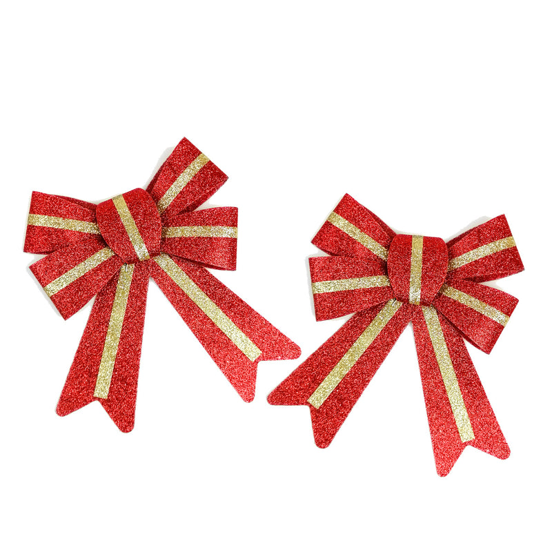 Moños Navideño Rojo con Dorado