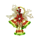 Adorno Navideño 3 Campanas con Flor Roja