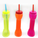 Botella Yarda 600 ml con Popote Varios Colores
