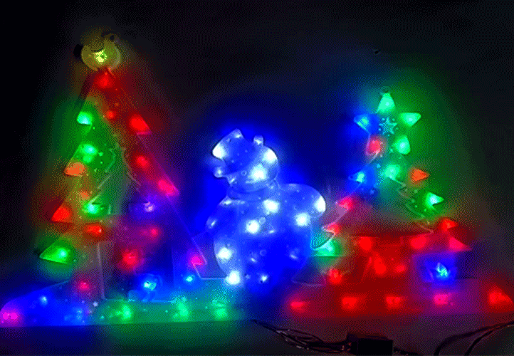 Figura Luminosa Muñeco con Pinos